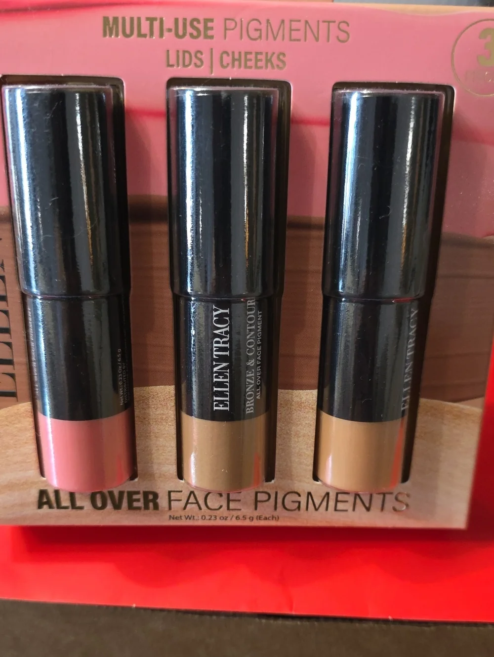 Ellen Tracy Trio Multi-Use Face Pigments — Pink & Tan Tones